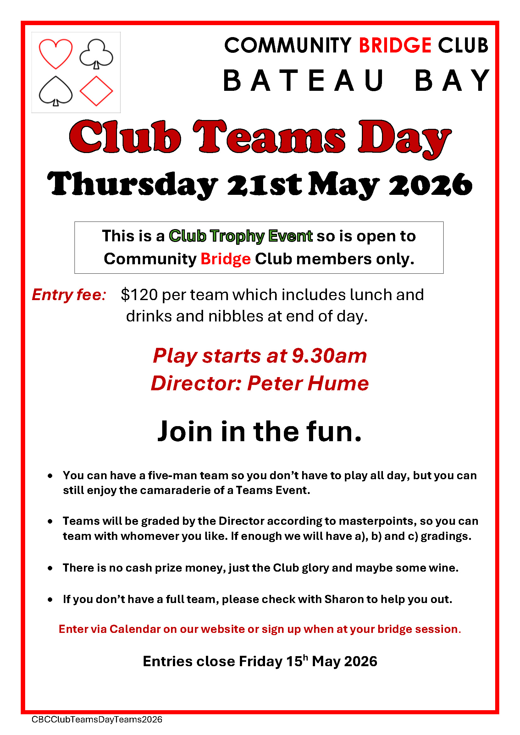 Central Coast Bridge Teams Day Bateau Bay